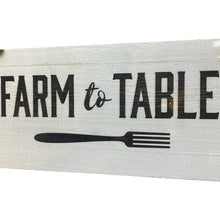 Load image into Gallery viewer, Farm to Table Wall Art Kitchen Fork Home Farmhouse Decor Outdoor Wood Sign
