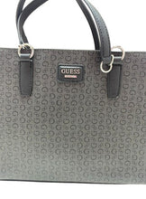 Load image into Gallery viewer, GUESS Los Angeles Handbag Satchel Purse Black Double Handled Shoulder bag Logo
