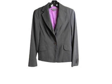 Load image into Gallery viewer, Ann Taylor Suit Coat Womens 0 Gray Single Breasted Virgin Wool Blazer Jacket
