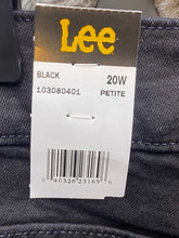 Load image into Gallery viewer, Lee Jeans Womens 20W (42x28) Black Denim Relaxed Straight Leg High Rise NWT
