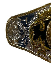 Load image into Gallery viewer, Western Cowboy Belt Buckle Classic Style Golden Horse Fastener Large Men
