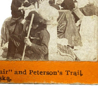 Load image into Gallery viewer, Stereoview Photo Card 1898 Minors MiningClimb The Golden Stair Peterson's Trail
