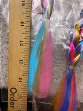 Load image into Gallery viewer, Hair Extensions 16 Pack Clip-in Colorful Braids Bows Ties Party Sleepover NEW
