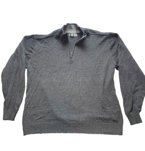 Oscar De La Renta Sweater Adult 2XL XXL Charcoal 1/4 Zip Outerwear Pullover Mens