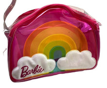 Load image into Gallery viewer, Barbie Make-Up Bag Rainbow Clear Bag Holographic Mattel Festival Concert Travel
