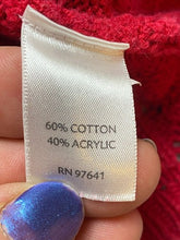 Load image into Gallery viewer, J Jill Sweater Womens Medium Red Cable Knit Shawl Collar Cardigan Outerwear Lady
