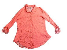 Load image into Gallery viewer, Love Potion Shirt Womens Medium Peach Pastel Polkadots Flowy Boho Blouse Rayon
