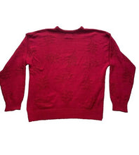 Load image into Gallery viewer, Vintage Jantzen Sweater Adult Extra Large Red Embossed Floral Outerwear USA Mens
