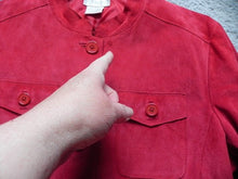 Load image into Gallery viewer, Worthington Jacket Womens Extra Large SUEDE Red Button Down Pocket Blazer Ladies
