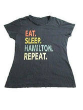 Load image into Gallery viewer, Hamilton Shirt Womens Medium Black Eat Sleep Hamilton Repeat Funny Broadway
