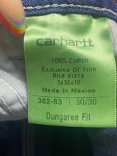 Load image into Gallery viewer, Carhartt Jeans Mens 30x30 Blue Denim Dungaree Fit Carpenter Workwear
