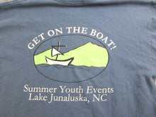 Load image into Gallery viewer, CREW Christian Shirt Womens Large Get On Boat Summer Youth Events Jesus Ladies
