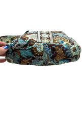 Load image into Gallery viewer, Vera Bradley Small Purse Teal Brown Quilted Paisley Shoulder Bag Handbag
