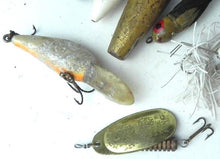 Load image into Gallery viewer, Lot of Vintage Wooden and Metal Fishing Lures Mepps Comet 5 Made in France
