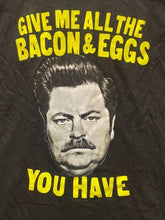 Load image into Gallery viewer, Ron Swanson Shirt Adult Medium Give Me All Bacon &amp; Eggs You Have Funny Mens NWT
