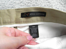 Load image into Gallery viewer, Greg Norman Shorts Adult 34 Khaki Pleated Golf Shorts Shark Performance Mens
