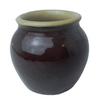Load image into Gallery viewer, Vintage Crock Bean Pot - Brown Glaze - USA Pottery - 3" Tall
