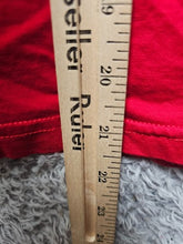 Load image into Gallery viewer, Fried Denim Shirt Womens Large Red Spandex Stretch Embossed Logo Streetwear Y2K
