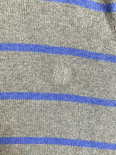 Load image into Gallery viewer, CHAPS Ralph Lauren Sweater Adult Medium Gray Blue Striped Crest Logo Knitted Men

