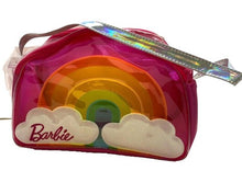 Load image into Gallery viewer, Barbie Make-Up Bag Rainbow Clear Bag Holographic Mattel Festival Concert Travel
