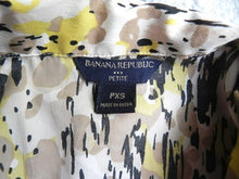 Load image into Gallery viewer, Banana Republic Shirt Womens PXS Yellow Brown Tank Ruffle Trim Blouse Petites
