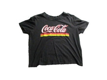 Load image into Gallery viewer, Coca Cola  Shirt Womens Medium Retro Logo Rainbow Logo Cropped Pullover Ladies
