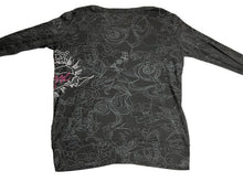 Load image into Gallery viewer, FOX Racing Sweater Womens Small Black Button Front Cardigan Oversized Grunge
