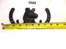 Load image into Gallery viewer, Horse Shoe Coat Rack Wall Mount Cast Iron Western Rodeo Cowboy Decor Farmhouse
