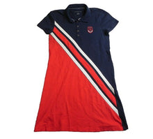 Load image into Gallery viewer, Tommy Hilfiger Dress Womens Small Navy Blue Red Colorblock Polo Casual Ladies
