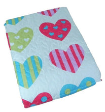 Load image into Gallery viewer, Twin Size Bedspread Quilt Hearts Valentines 2 Piece Pillow Sham Lightweight
