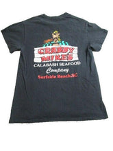 Load image into Gallery viewer, Crabby Mikes Shirt Womens Small Black Calabash Seafood Surfside Beach SC Ladies
