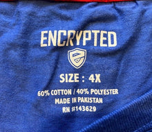 Load image into Gallery viewer, Encrypted Shirt Mens Extra Large Blue Spell Out HUSTLE AOP Hip Hop Skater Grunge
