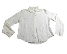 Load image into Gallery viewer, AJ Armani Jeans Shirt Womens 12 White Button Up Casual 100% Linen Italy Ladies
