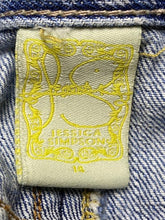 Load image into Gallery viewer, Jessica Simpson Jeans Women 14 (36x30) DISTRESSED Light Wash Embroidered Rose
