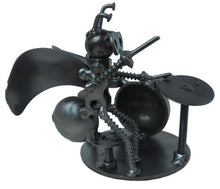 Load image into Gallery viewer, Metal Art Sculpture Scrap Recycled Bee Drummer Nuts &amp; Bolts Figure
