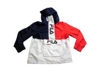 Load image into Gallery viewer, FILA Jacket Adult Medium Navy Red White Popover Windbreaker Lightweight Mens
