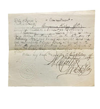 Load image into Gallery viewer, 1892 Commitment Document Larceny Theft Antique Ephemera Notary Seal
