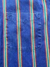 Load image into Gallery viewer, VTG Timber Trail Shirt Adult Medium Blue Striped Button Up Pocket Casual Mens
