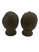 Load image into Gallery viewer, Vintage Walnut Salt and Pepper Shakers Handmade Spools Set of 2

