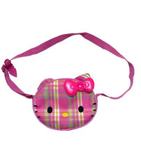 Load image into Gallery viewer, Hello Kitty Shoulder Bag Pink Plaid Small Round 76' 17 Sanrio Purse
