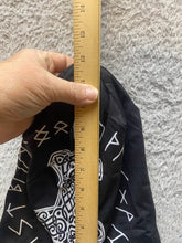 Load image into Gallery viewer, Norse Mythology Beanie Hat Vikings Mjolnir Rune Wheel Symbol Slouchy Skull Cap
