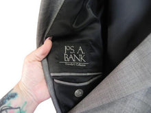 Load image into Gallery viewer, Jos A Bank Sport Coat Mens 48R Gray Single Breasted 100% Wool Suit Blazer
