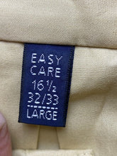 Load image into Gallery viewer, IZOD Shirt Adult Large 16.5 32/33 Yellow Silky Poplin Button Up Casual Dress Men
