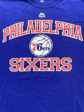 Load image into Gallery viewer, Philadelphia 76ers Shirt Adult Medium Blue Majestic Sixers NBA Basketball Mens
