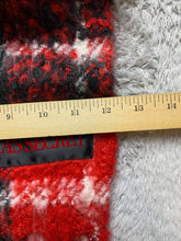 Load image into Gallery viewer, Victoria's Secret Scarf Warm Red Black Plaid Winter Angel Collection 12”x80”
