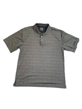Load image into Gallery viewer, PGA Tour Shirt Adult Large Charcoal Windowpane Performance Casual Golf Polo Mens
