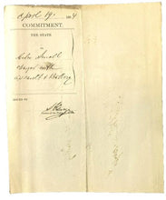 Load image into Gallery viewer, 1894 Chatham County Arrest Warrant Assault of Battery Hand Seal Antique Ephemera
