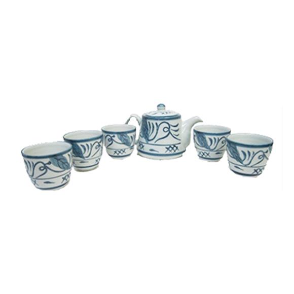 6PC/TEA SET W/BLUE LEAVES