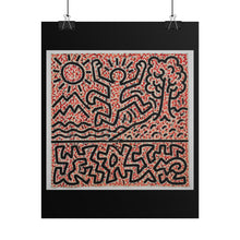 Load image into Gallery viewer, Keith Haring Style Dancing Figure Art Poster — Rolled Pop Art Wall Print

