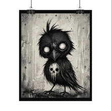 Load image into Gallery viewer, Rolled Poster — Gothic Cute Crow Art Print (Dark Nursery, Halloween Wall Decor)
